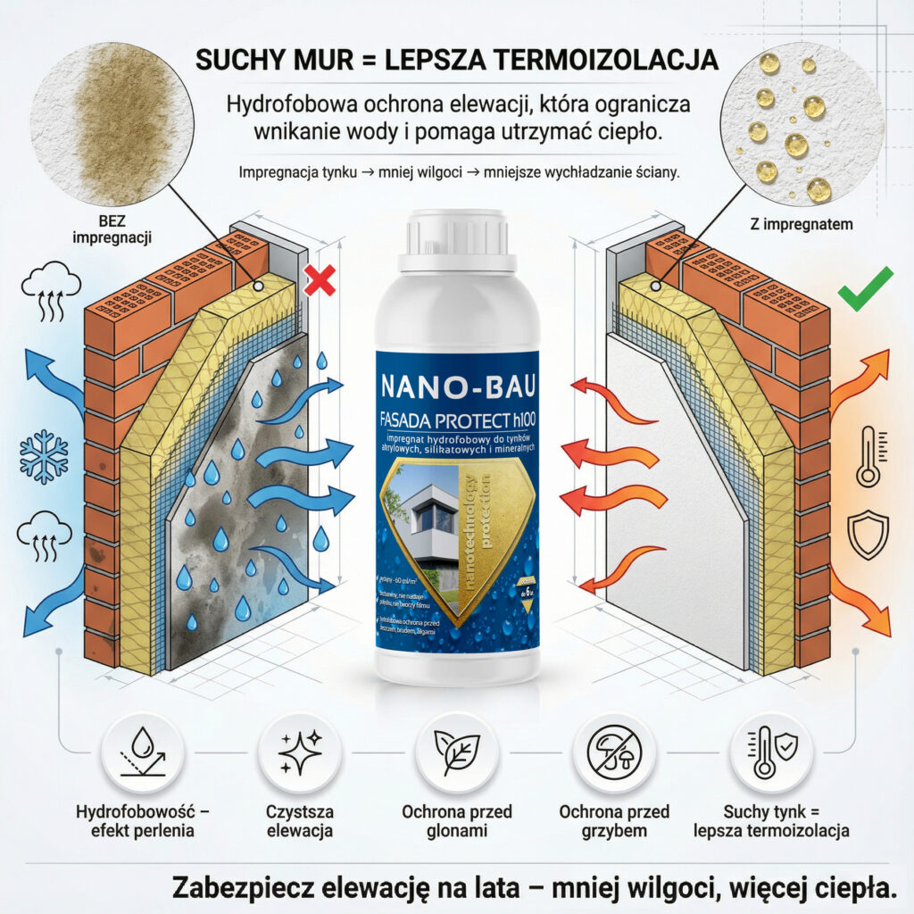 NANOBAU FASADA PROTECT H100 impregnowanie tynków