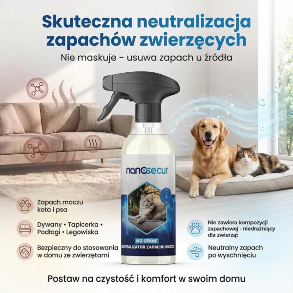 NANOSECUR NO URINE neutralizator zapachu moczu — zastosowanie