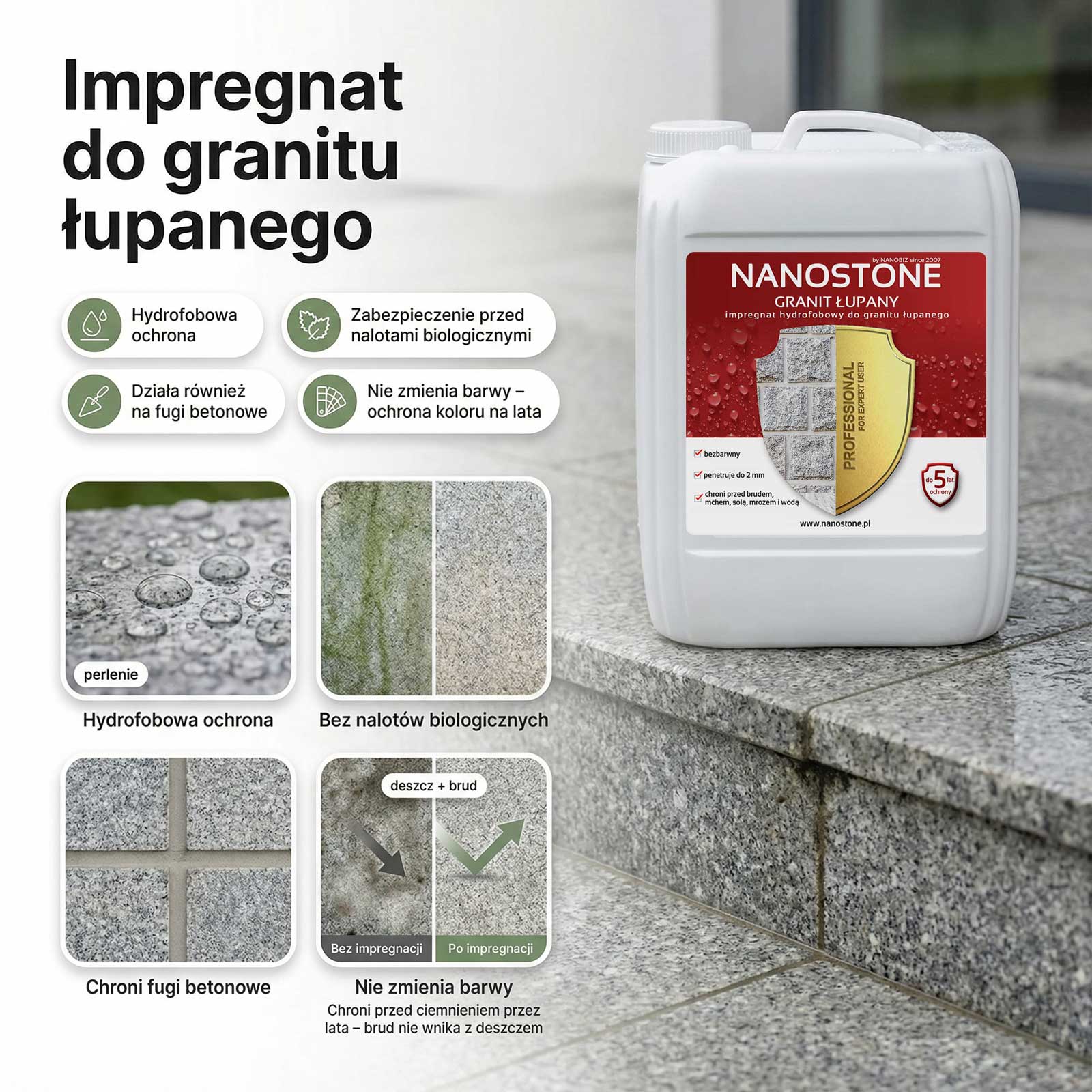 NANOSTONE GRANIT ŁUPANY Impregnat do granitu łupanego