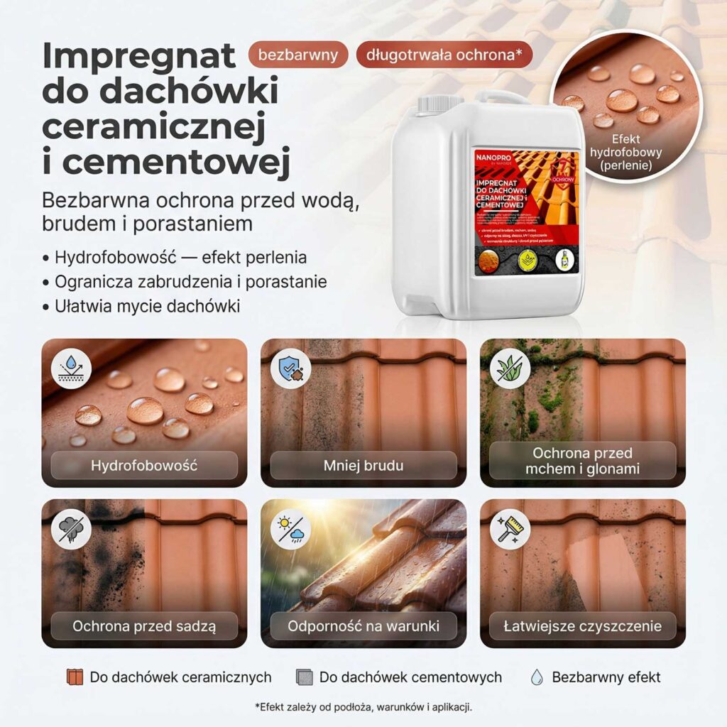 NANOPRO Impregnat do dachówki szkliwionej, betonowej i ceramicznej