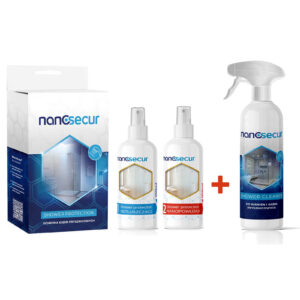 NANOSECUR shower kit + płyn do czyszczenia kabin prysznicnicowych - zestaw