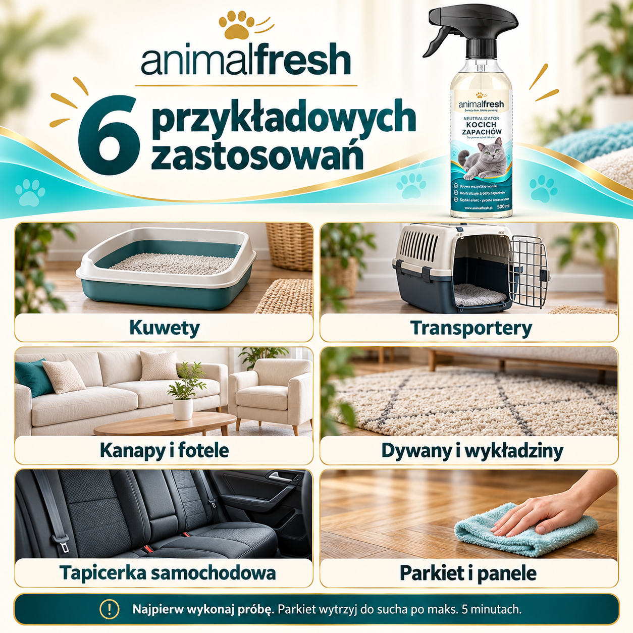 ANIMALFRESH – neutralizator kocich zapachów do kuwety i domu
