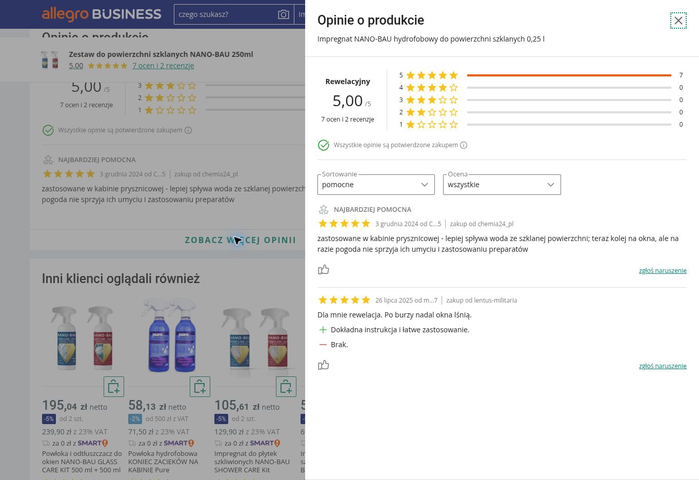 NANO-BAU GLASS CARE Kit do okien i szyb – przykładowe opinie o produkcie
